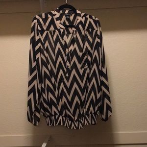 Sheer Black & Tan Blouse